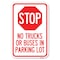 Signmission Parking Lot Rules Sign Stop-No Trucks Heavy-Gauge Aluminum Sign, 12" x 18", A-1218-23430 A-1218-23430 - alternate 1